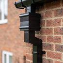 Traditional Aluminium Downpipe Bends 72x72mm – 92.5° & 112.5° — RAL 9005 / 92.5 Degrees (in use)