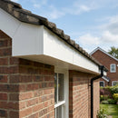 L Return Aluminium Fascia Board 30mm – 3m — RAL 9010 (in use)