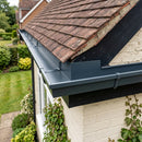 135° Aluminium Box Gutter Angle 135 x 100mm — RAL 7016 (in use)