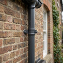 Aluminium Downpipe Length Eared Socket 63mm Dia x 3m — RAL 7021 (in use)