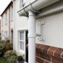 Adjustable Aluminium Pipe Clip 76mm Diameter — RAL 9016 (in use)
