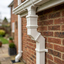 Traditional Aluminium Downpipe Bends 72x72mm – 92.5° & 112.5° — RAL 9016 / 112.5 Degrees (in use)