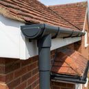 76mm Aluminium Gutter Outlet Spigot Extender — RAL 7016 (in use)