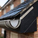 Half Round Aluminium Gutter Side Rafter Bracket 125mm — RAL 7036 (in use)