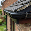 Moulded Ogee Gutter Right Hand Stop End 125 x 100mm — RAL 9005 (in use)