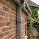 Flush Joint Internal Jointer 72x72mm Aluminium Downpipe — RAL 7036 (in use)