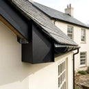 U Return Aluminium Fascia Board Gable Box Ends — Textured Black (in use)