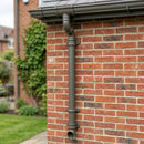 Traditional Aluminium Downpipe 76mm Diameter × 3m Eared Socket — RAL 7022 (in use)