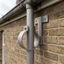 Adjustable Aluminium Pipe Clip 63mm Diameter — RAL 7036 (in use)