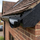 130mm Deepflow Gutter Side Rafter Bracket – Aluminium — RAL 9005 (in use)