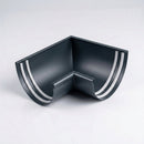 Half Round Aluminium Gutter Angle 135° - 125mm — RAL 7016