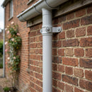Aluminium Downpipe Length Eared Socket 63mm Dia x 3m — RAL 7035 (in use)