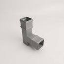 72x72mm Traditional Square Aluminium Downpipe Branches — RAL 7037 / 92.5 Degrees
