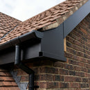 U Return Aluminium Fascia Board Gable Box Ends — RAL 9005 (in use)