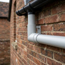 Flush Joint Aluminium Downpipe Bends 63mm Diameter — RAL 9016 / 92.5 Deg (in use)