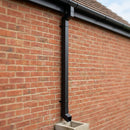 Flush Joint Aluminium Downpipe 72×72mm × 3m — Textured Black (in use)