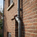 76mm Diameter Traditional Aluminium Downpipe Bends 92.5° & 112.5° — RAL 7036 / 92.5 Degrees (in use)