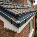 90° Aluminium Box Gutter Angle 135 x 100mm — RAL 7016 (in use)