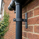 Adjustable Aluminium Pipe Clip 76mm Diameter — RAL 7021 (in use)