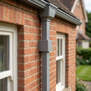 Flush Joint Internal Jointer 72x72mm Aluminium Downpipe — RAL 7037 (in use)