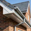 Aluminium Soffit Boards – Plain or Vented with Exterior Coating — RAL 9006 / 180mm Wide | Vented (in use)