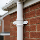 Traditional Downpipe Spare Socket 63mm Dia with Eared Fixings — RAL 9016 (in use)