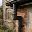 Traditional Aluminium Downpipe Bends 63mm Dia 92.5° 112.5° — Textured Black / 92.5 Degrees (in use)
