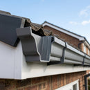 Moulded Ogee Gutter Left Hand Stop End 125 x 100mm — RAL 7037 (in use)