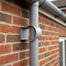 Aluminium Downpipe Clip 63mm Dia with 25mm Wall Offset — RAL 7036 (in use)