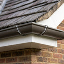90° Aluminium Gutter Angle 130mm - Marine Grade — RAL 7022 (in use)