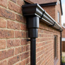 63mm Outlet to Downpipe Length Connector — RAL 9005 (in use)