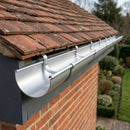 Half Round Aluminium Gutter 125mm x 3m Marine Grade — RAL 9006 (in use)