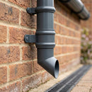 Traditional Aluminium Downpipe Shoe 76mm Diameter — RAL 7016 (in use)