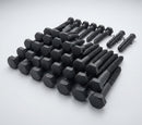 M8 x 70mm Hex Head Coach Screws, Stainless Steel (50 Pack) — Textured Black