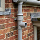 Traditional Aluminium Downpipe Bends 63mm Dia 92.5° 112.5° — RAL 7035 / 92.5 Degrees (in use)