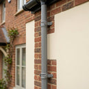 Aluminium Downpipe Length Eared Socket 63mm Dia x 3m — RAL 7037 (in use)