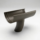 Half Round Aluminium Gutter Outlet 63mm Dia. 125mm — RAL 7022