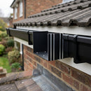 Aluminium Box Gutter Jointer 135 x 100mm — Textured Black (in use)
