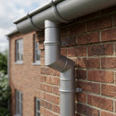 76mm Diameter Flush Joint Aluminium Downpipe Bends — RAL 9006 / 92.5 Deg (in use)