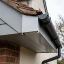 Aluminium Soffit Board Joint Cover — RAL 7036 (in use)