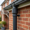 76mm Ø Outlet to Downpipe Length Connector — RAL 7021 (in use)