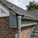 76mm Aluminium Gutter Outlet Spigot Extender — RAL 7037 (in use)