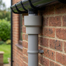 76mm Ø Outlet to Downpipe Length Connector — RAL 7036 (in use)