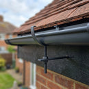 130mm Rise and Fall Gutter Bracket for Deepflow Aluminium System — RAL 7021 (in use)