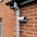 Traditional Aluminium Downpipe Branch 76mm Diameter — RAL 7036 / 92.5 Degrees (in use)
