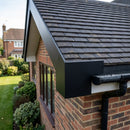 L Return Fascia Board Angle Covers – Aluminium Corner Fascia — RAL 9005 / 90 Deg Internal Angle (in use)