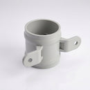 Traditional Downpipe Spare Socket 63mm Dia with Eared Fixings — RAL 7035