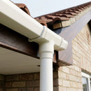 63mm Diameter Gutter Outlet Spigot Extender — RAL 9010 (in use)