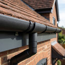 Deepflow Aluminium Gutter Outlet 63mm Dia – 130mm — Textured Black (in use)