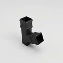 72x72mm Traditional Square Aluminium Downpipe Branches — RAL 7021 / 112.5 Degrees
